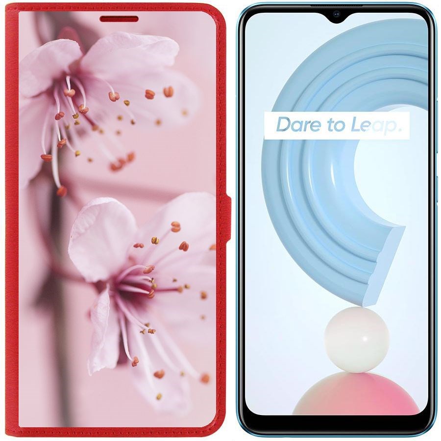 

Чехол-книжка Krutoff Eco Book для Realme C21Y Весна (красный)