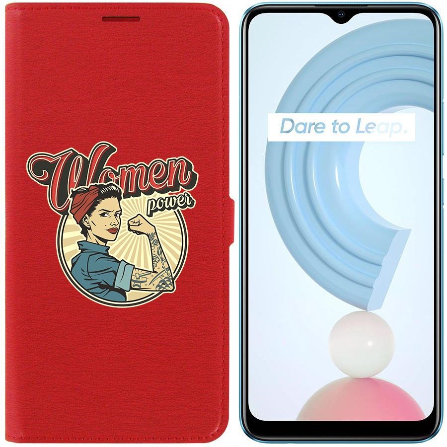 

Чехол-книжка Krutoff Eco Book для Realme C21Y Women Power (красный)