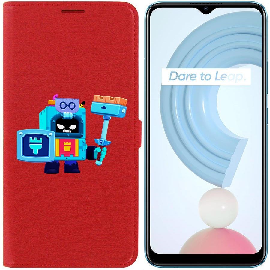 

Чехол-книжка Krutoff Eco Book для Realme C21Y Brawl Stars-Эш (красный)