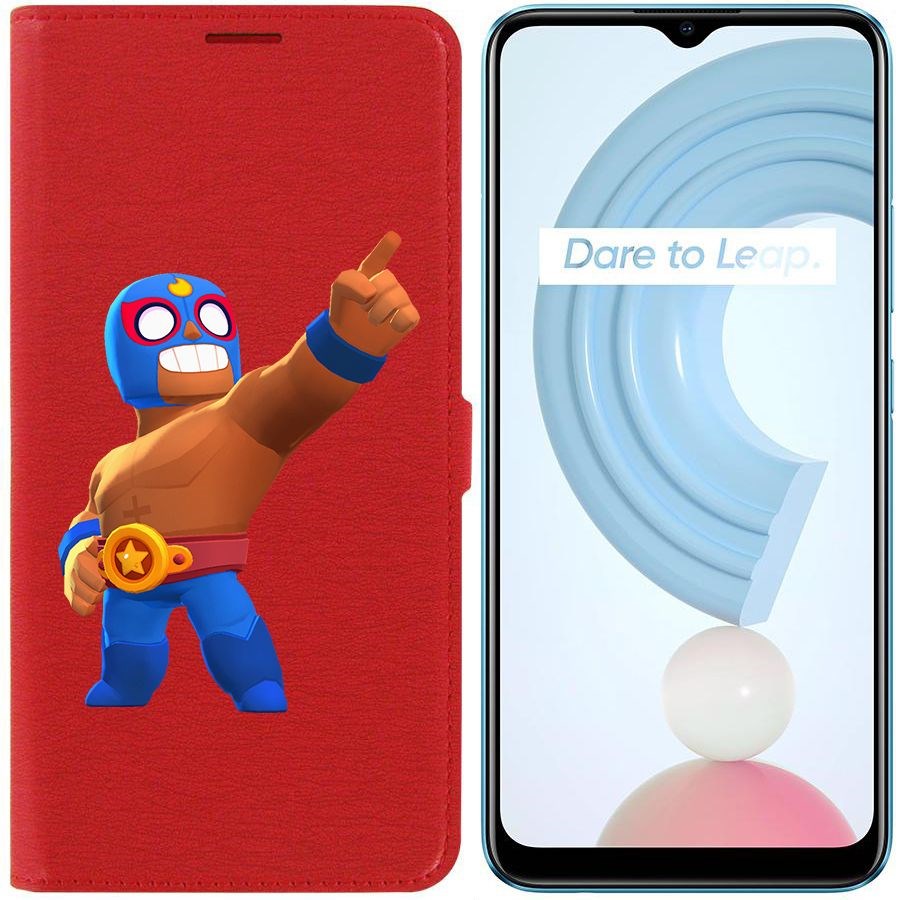 

Чехол-книжка Krutoff Eco Book для Realme C21Y Brawl Stars-Эль Примо (красный)