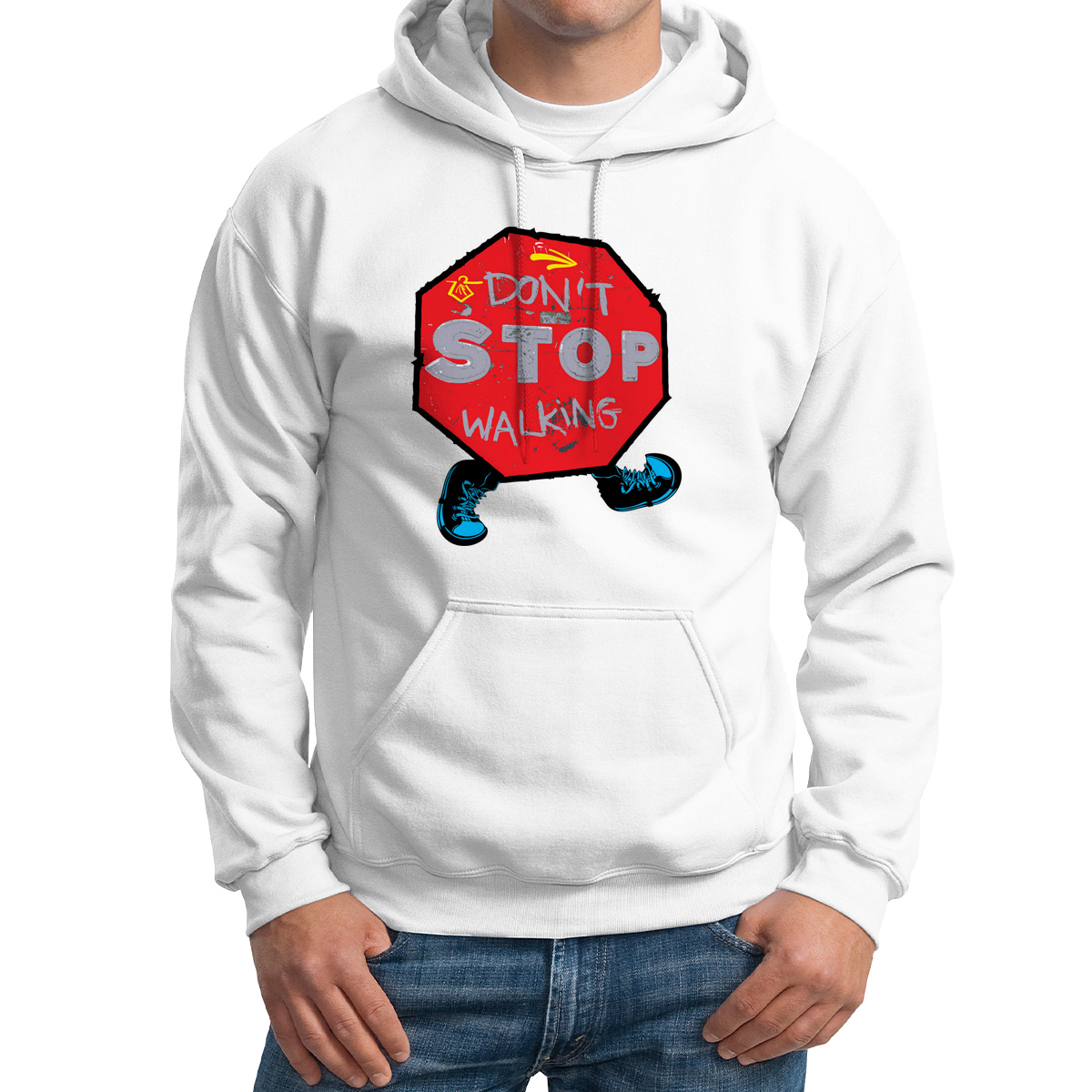

Худи унисекс CoolPodarok Dont stop walking белое 54 RU, Белый, 4M015740