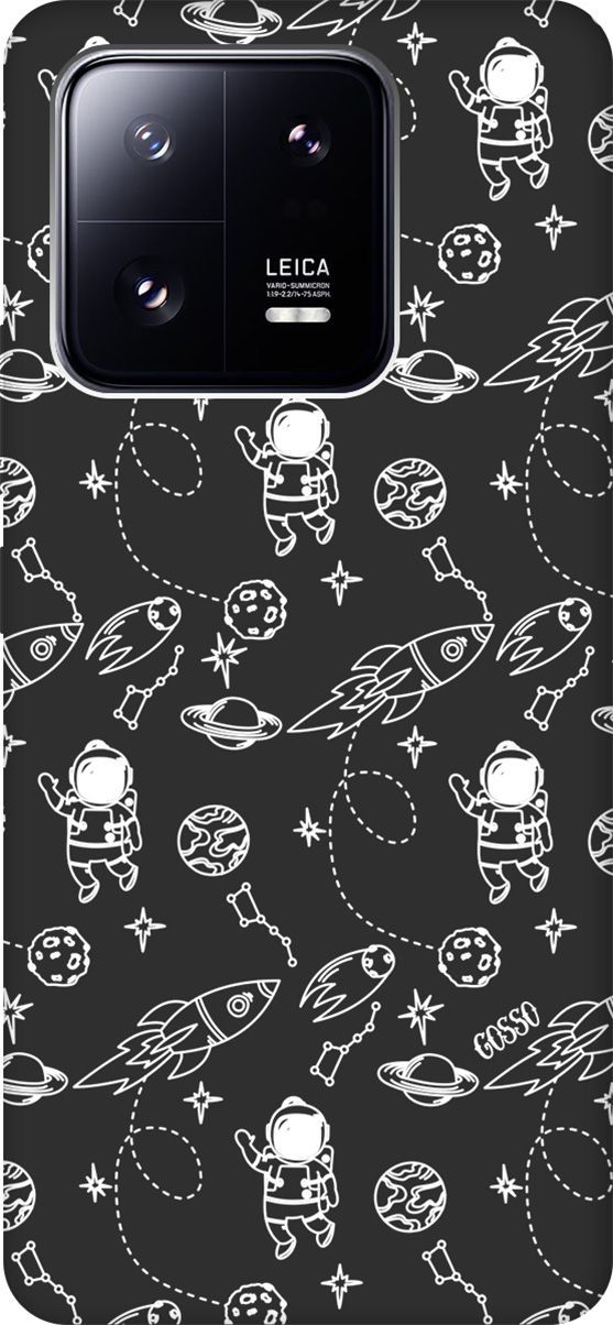

Матовый Soft Touch Чехол на Xiaomi 13 Pro с 3D принтом "Space W" черный, Черный;белый, 158978
