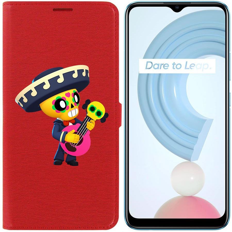 

Чехол-книжка Krutoff Eco Book для Realme C21Y Brawl Stars-Поко (красный)