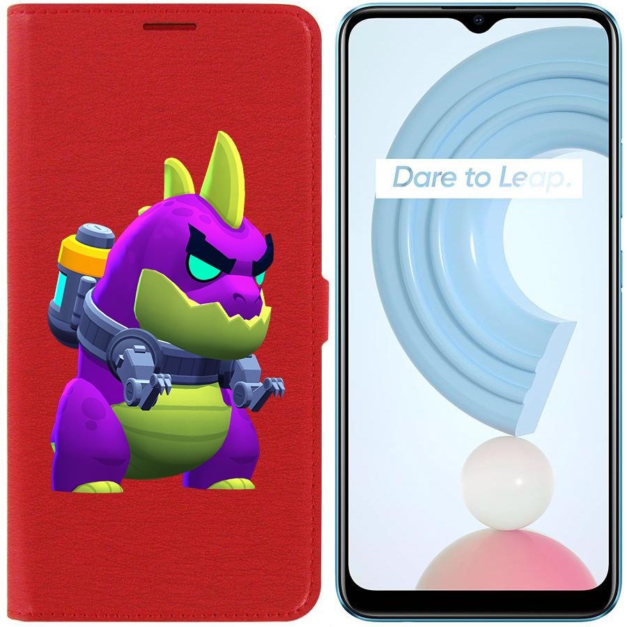 

Чехол-книжка Krutoff Eco Book для Realme C21Y Brawl Stars-Мегамонстр (красный)