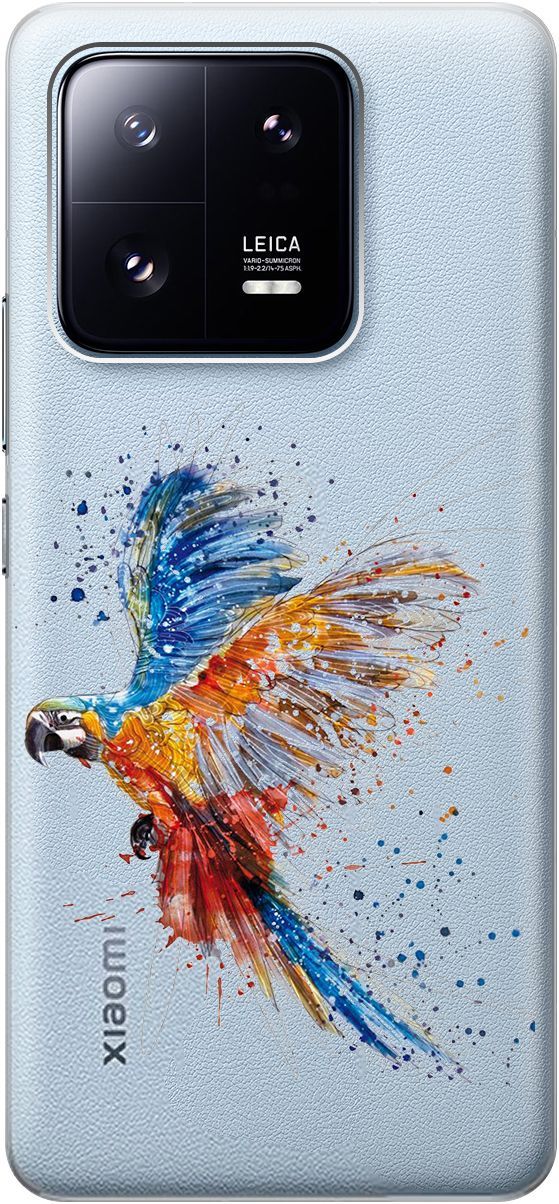 

Чехол на Xiaomi 13 Pro с 3D принтом "Colorful Parrot" прозрачный, Прозрачный;голубой, 158977