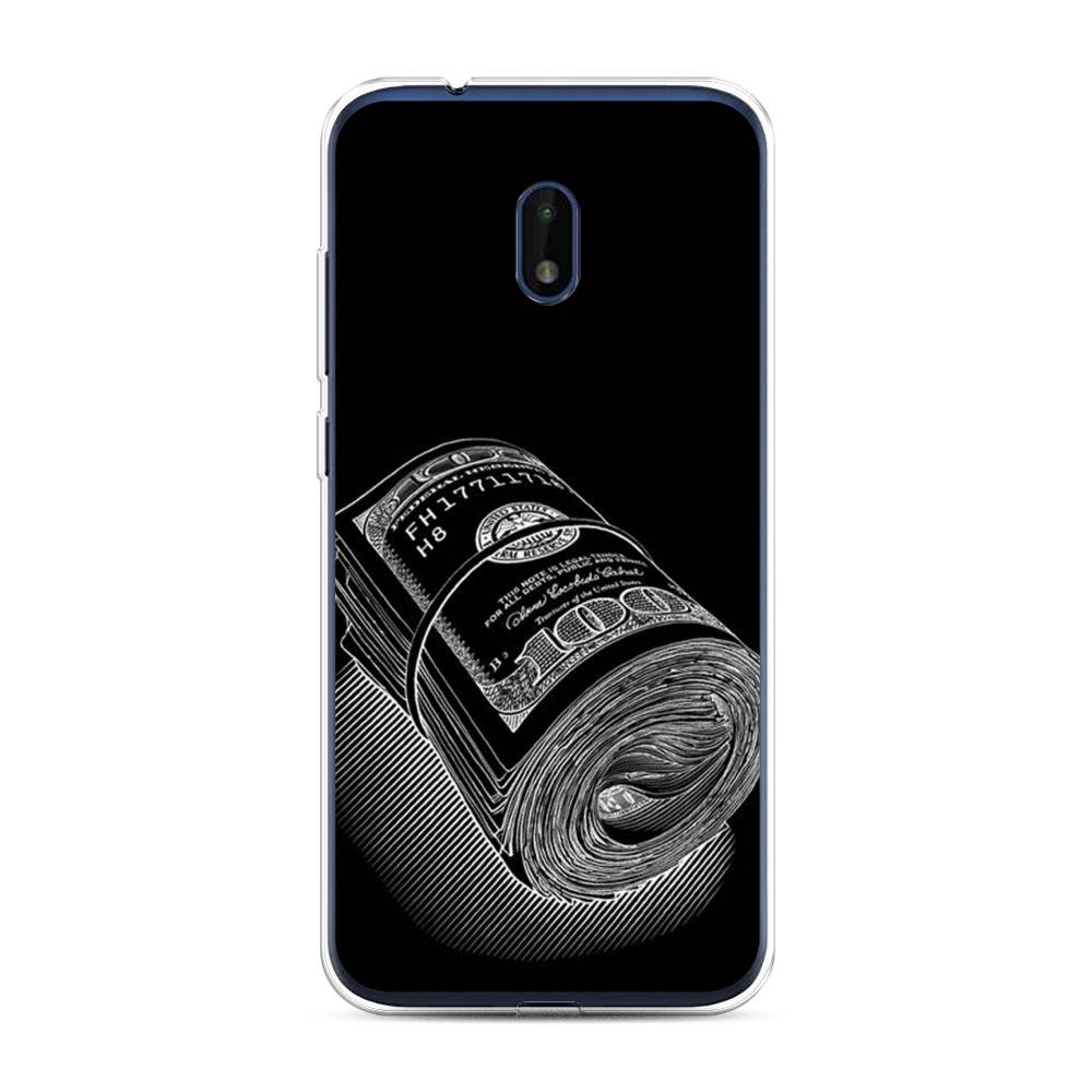 

Чехол Awog на Nokia C1 Plus / Нокиа C1 Plus "Кубышка денег", Черный;серебристый, 124650-5