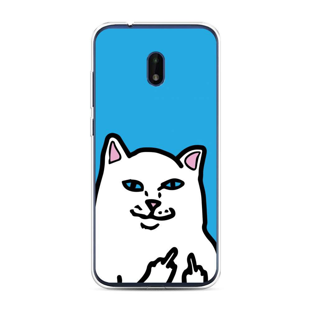 

Чехол Awog на Nokia C1 Plus / Нокиа C1 Plus "Кот жесть", Белый;голубой;черный, 124650-9