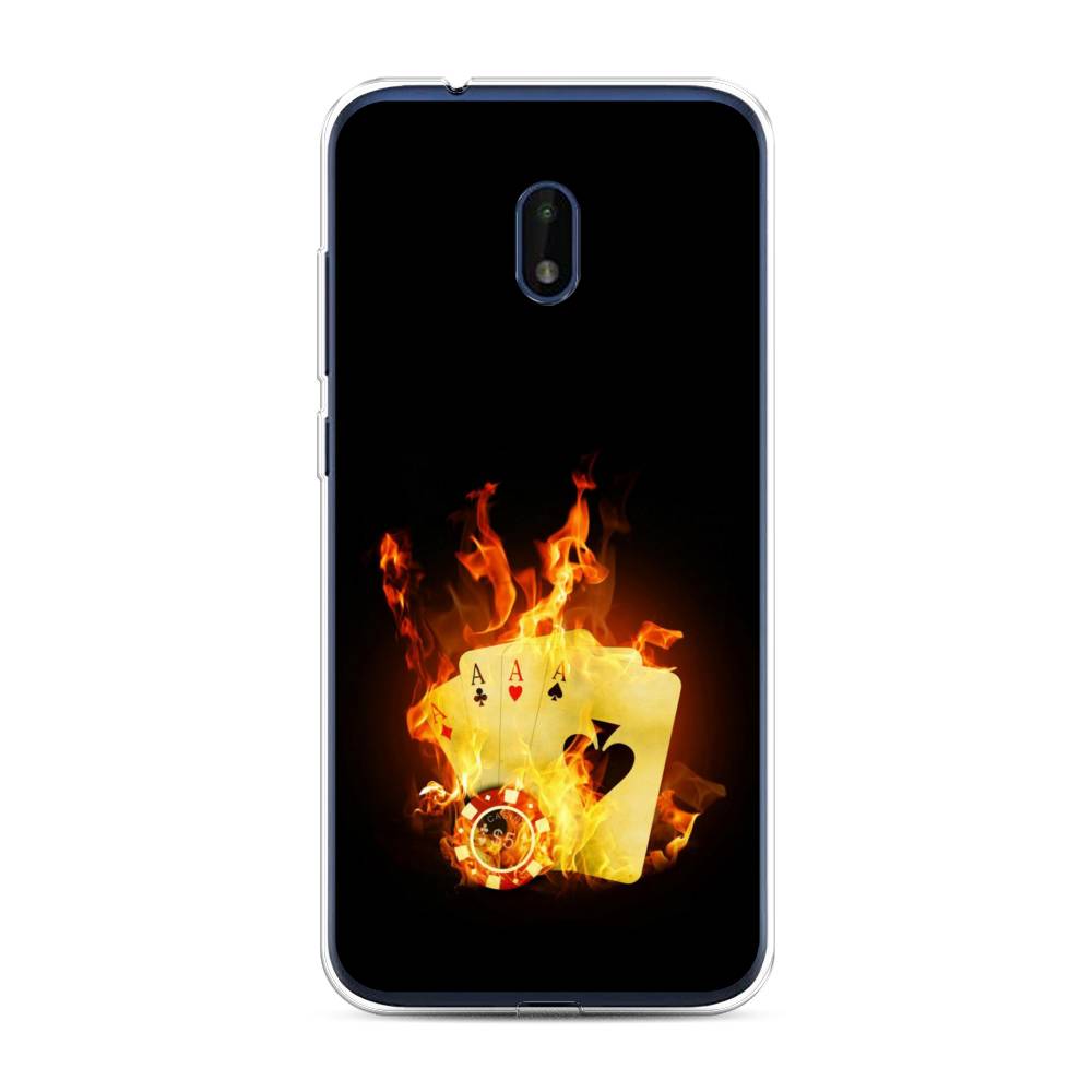 

Чехол Awog на Nokia C1 Plus / Нокиа C1 Plus "Горящие карты", Черный;оранжевый, 124650-9