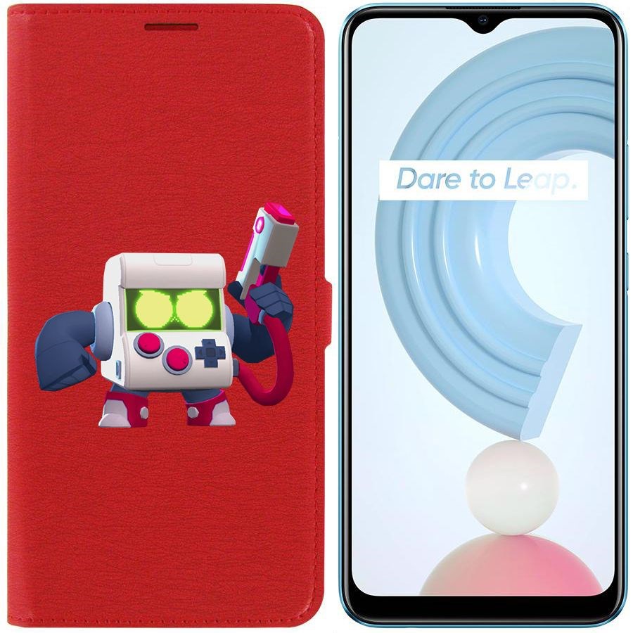 

Чехол-книжка Krutoff Eco Book для Realme C21Y Brawl Stars-8-БИТ классический (красный)