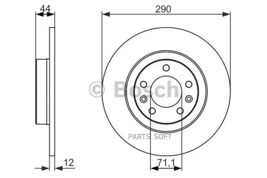 

ДИСК ТОРМОЗНОЙ ЗАДНИЙ Bosch 0986479130