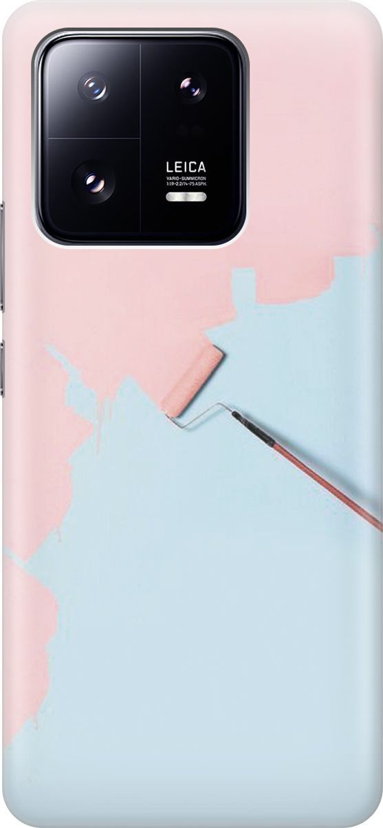 

Чехол на Xiaomi 13 Pro "Голубая стена, розовая краска", Голубой;розовый, 158970