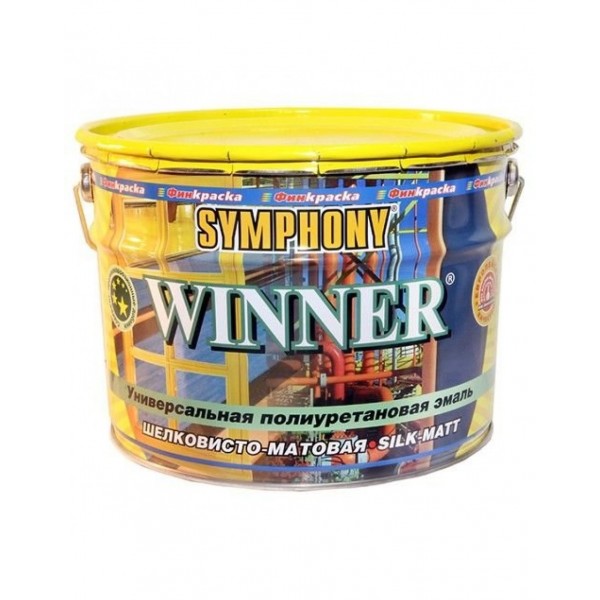 

Краска-эмаль Symphony Winner шелковисто-матовая 9 л RAL-6005, Winner