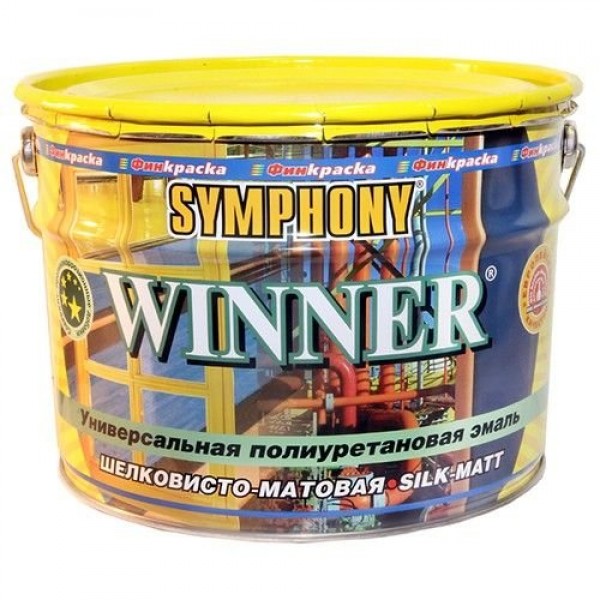 

Краска-эмаль Symphony Winner шелковисто-матовая 9 л, Winner