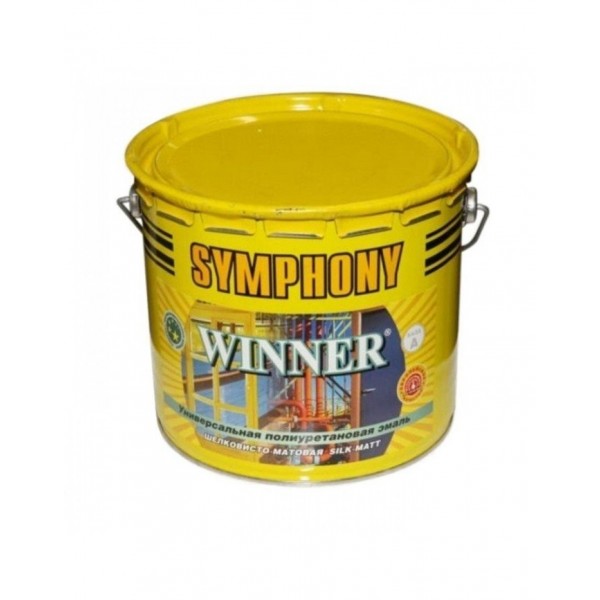 

Краска-эмаль Symphony Winner шелковисто-матовая 2,7 л RAL-6005, Winner