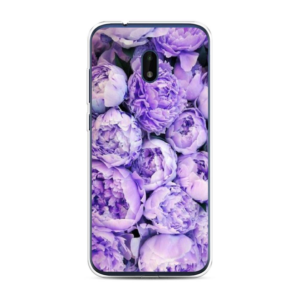 

Чехол Awog на Nokia C1 Plus / Нокиа C1 Plus "Пионы сиреневые", Фиолетовый;голубой, 124650-8