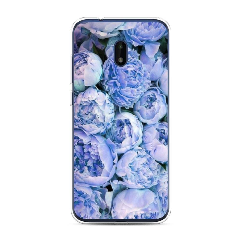 

Чехол Awog на Nokia C1 Plus / Нокиа C1 Plus "Пионы голубые", Голубой, 124650-8