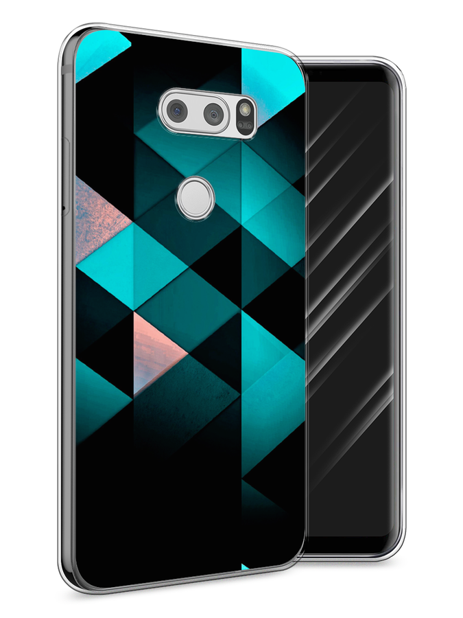

Чехол Awog на LG V30 "Геометрия 16", Голубой;черный, 83050-3