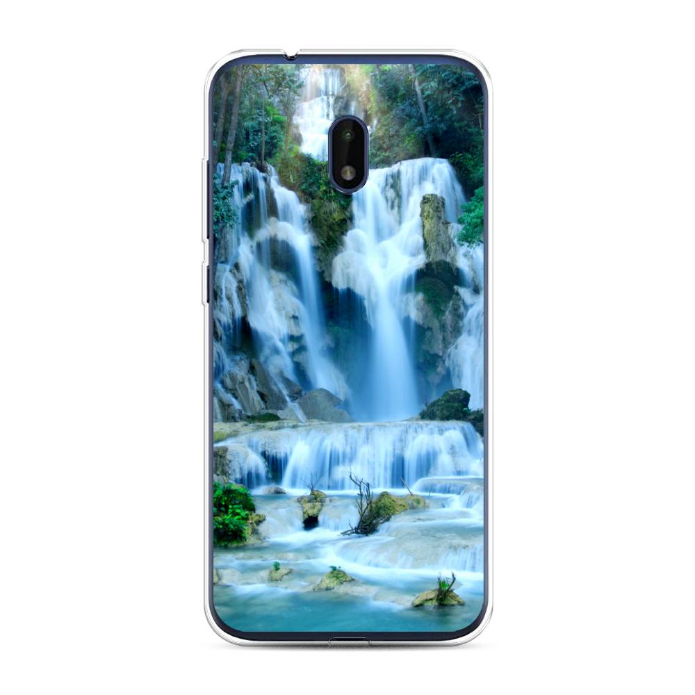 

Чехол Awog на Nokia C1 Plus / Нокиа C1 Plus "Водопад 8", Голубой;зеленый, 124650-4