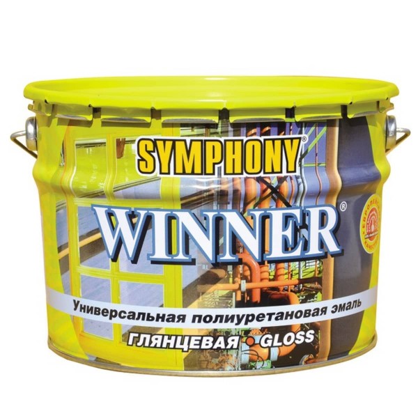 

Краска-эмаль Symphony Winner глянцевая 9 л RAL-6019, Winner