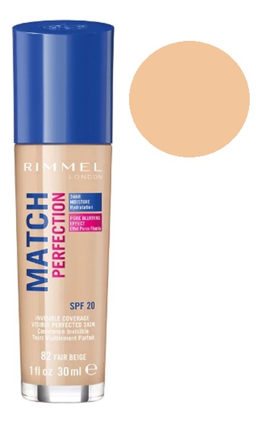 

Тональный крем Rimmel Match Perfection 24 HR Moisture Hydratation 101 Classic Ivory 30 мл