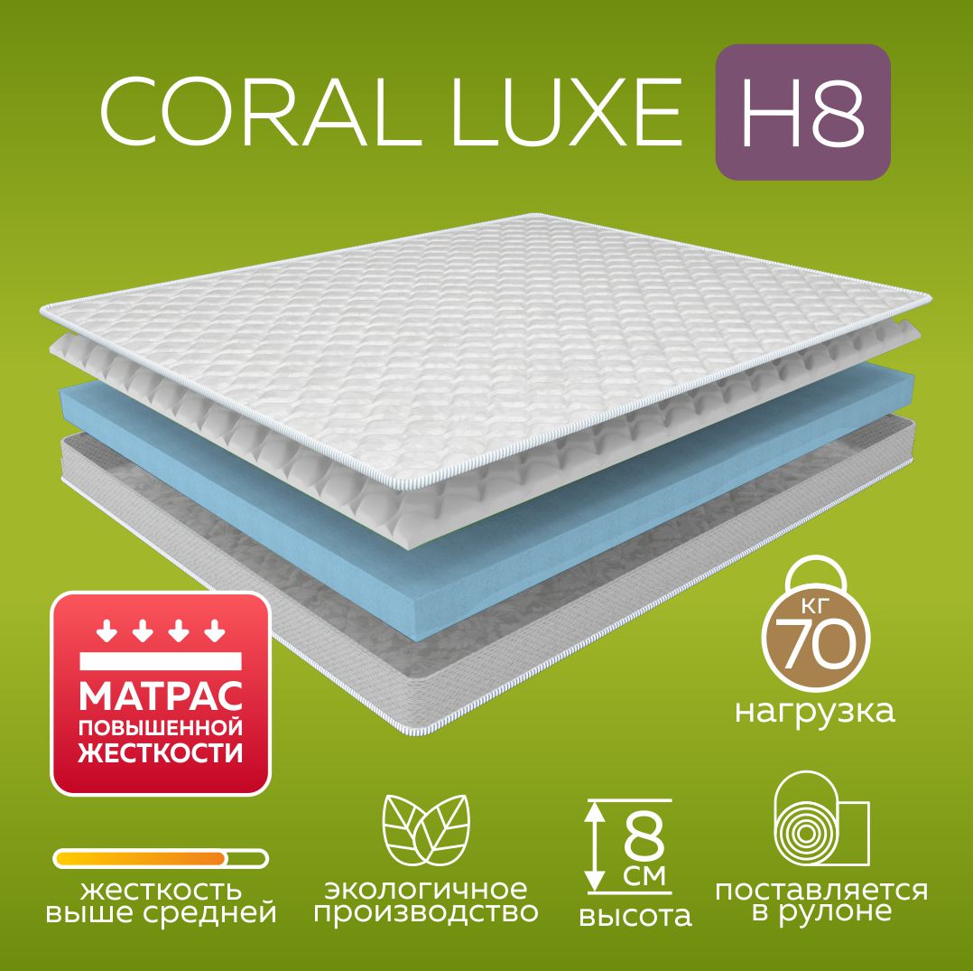 

Матрас беспружинный Сны и Матрасы CORAL LUXE H8 80х180, Белый, CORAL LUXE