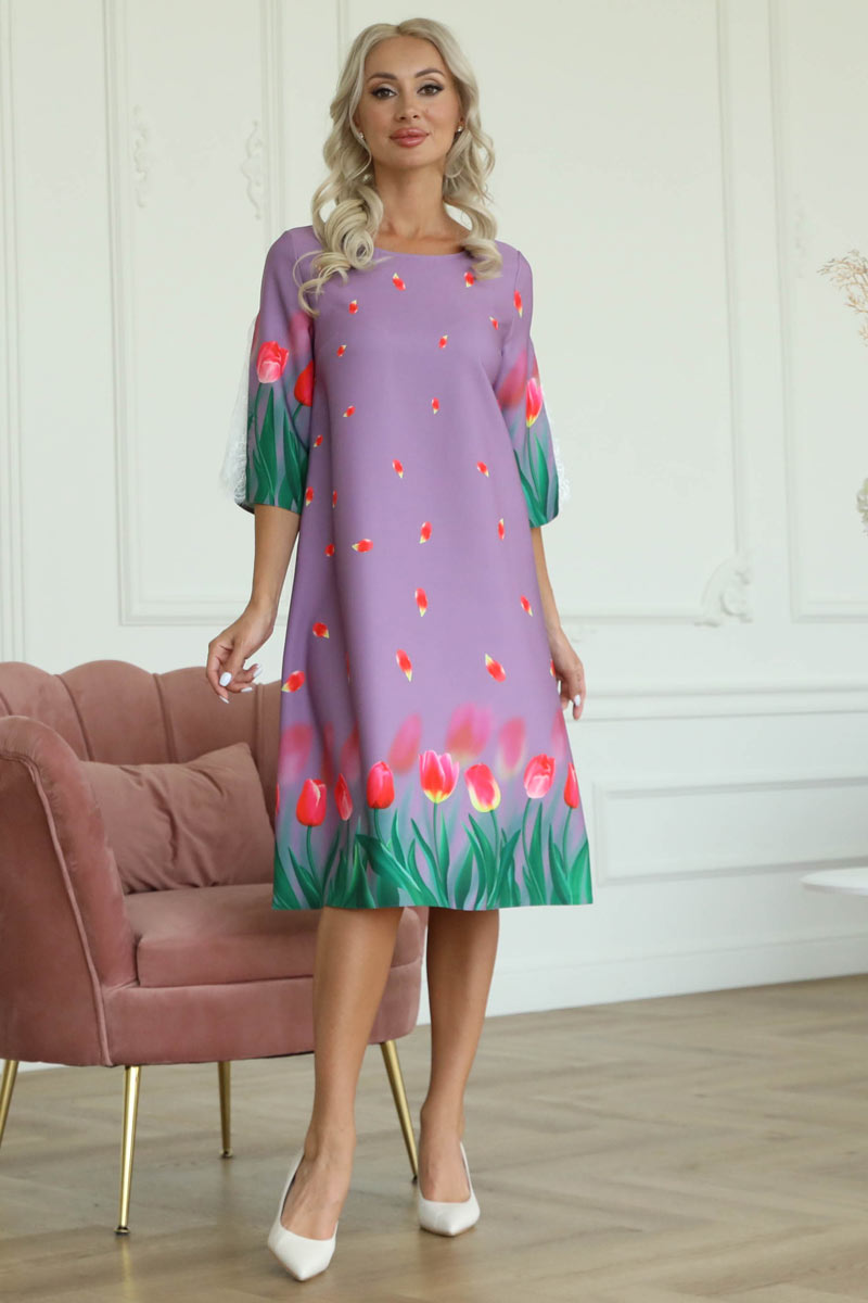 

Платье женское Wisell П4-4077 фиолетовое 42 RU, Фиолетовый, П4-4077