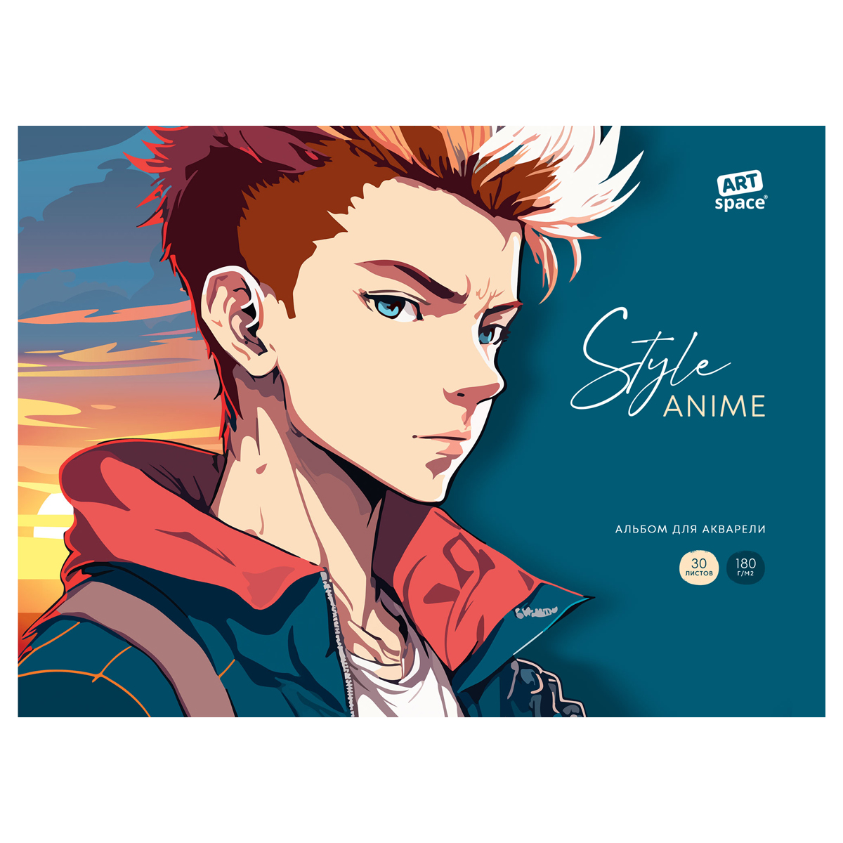 Альбом для акварели 30л А4 на склейке ArtSpace Anime style Man 180г/м2