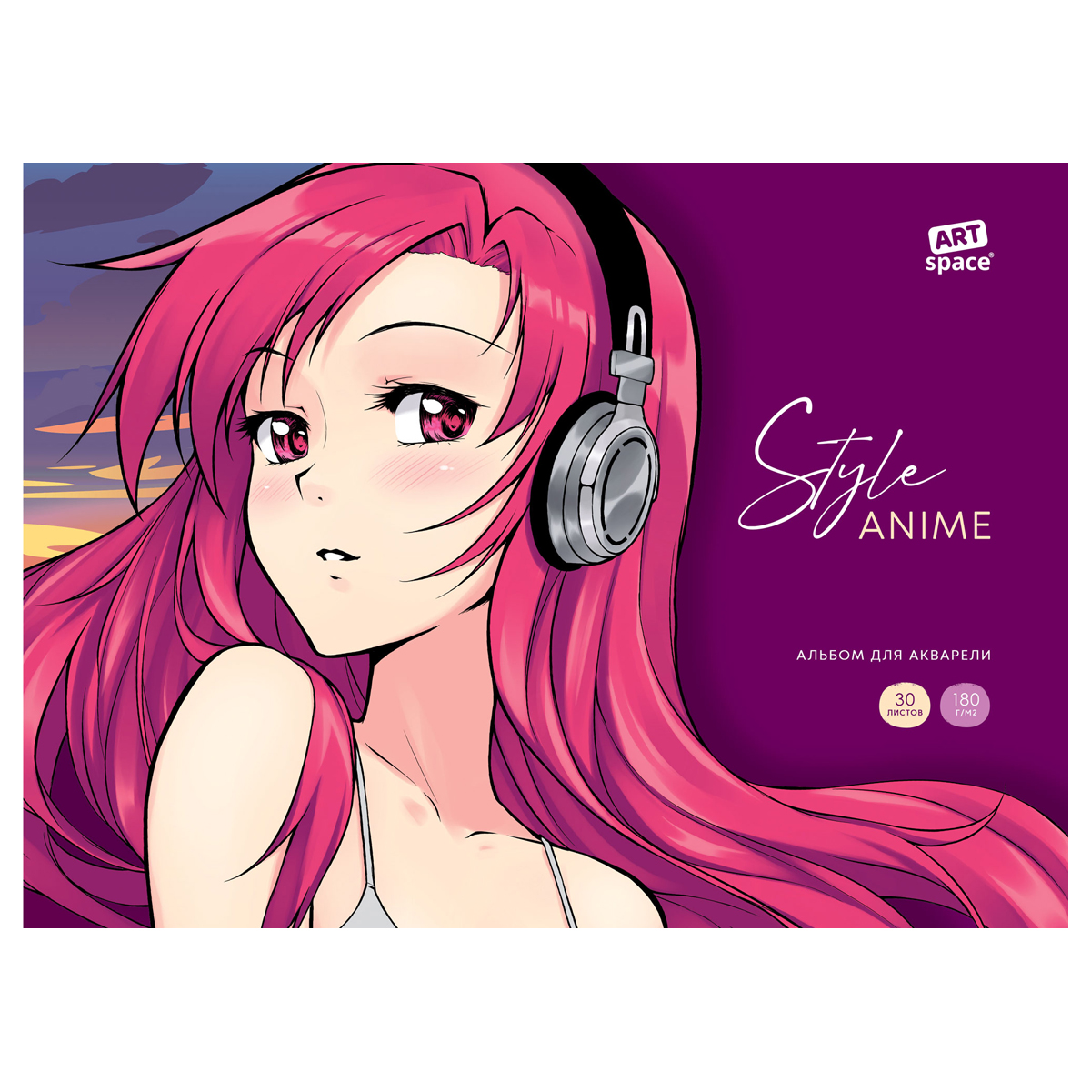 Альбом для акварели 30л А4 на склейке ArtSpace Anime style Girl 180гм2 528₽