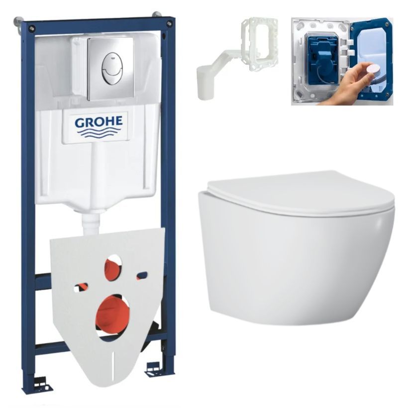 

Комплект инсталляции Grohe с унитазом Helmken 472135103, премиум с кнопкой смыва, 438835103