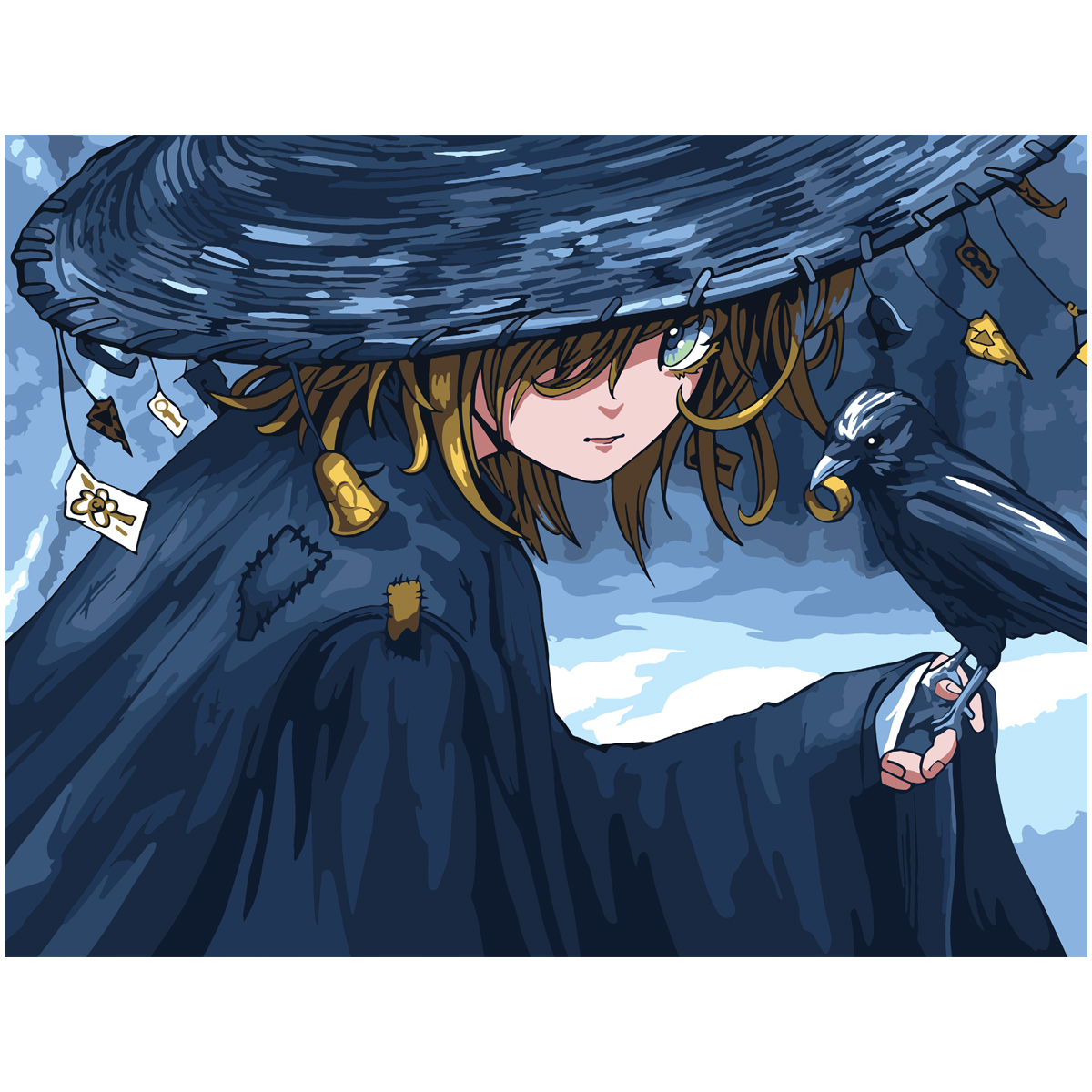 

Картина по номерам на картоне ТРИ СОВЫ Чародейка 30*40 с акриловыми красками и кистями