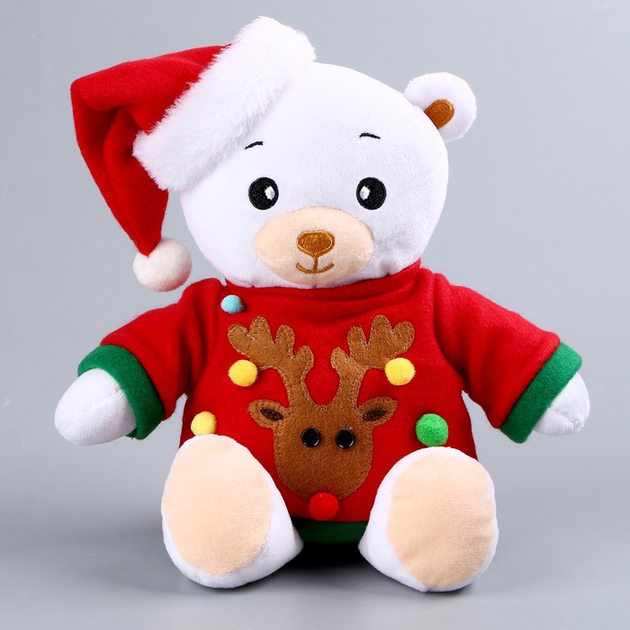 Мягкая игрушка Мишка Лаппи, новогодняя в красной кофте девочка в красной кофте и заяц