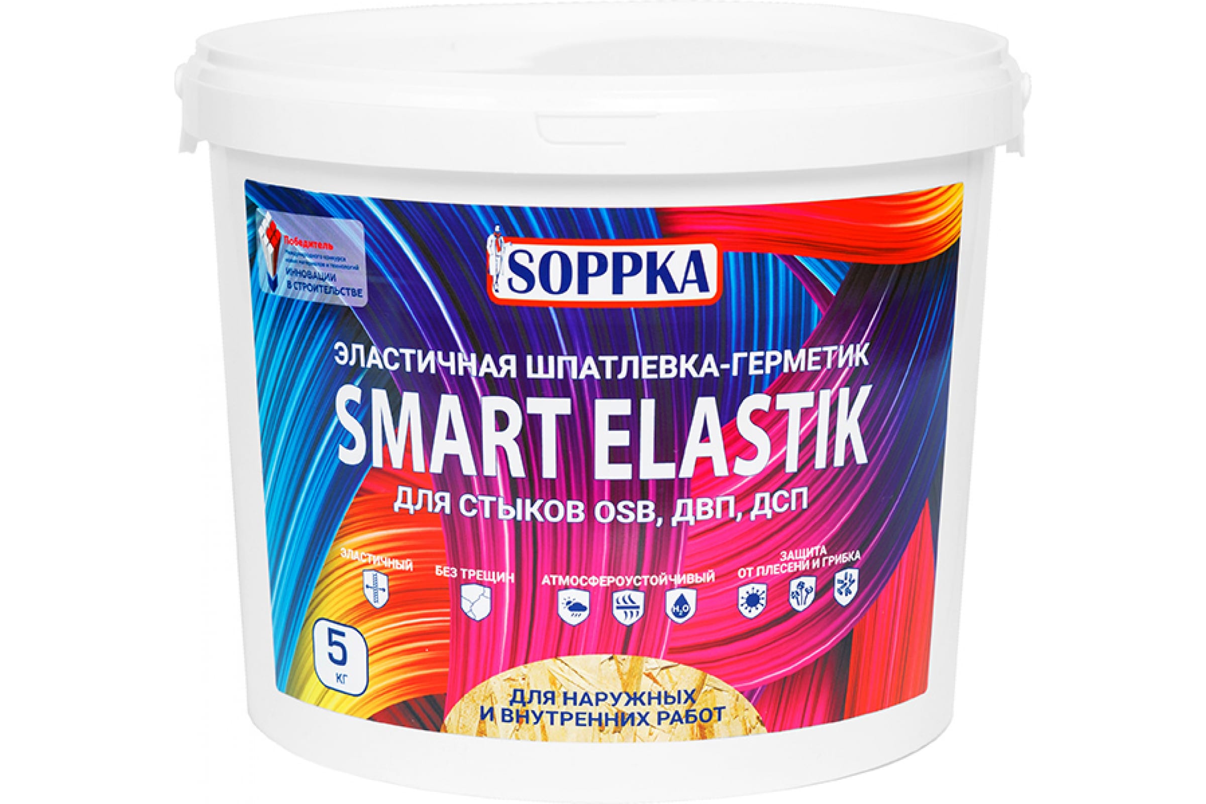 SOPPKA Эластичная шпатлевка-герметик для OSB SMART ELASTIK 5кг. СОП-Шов5 эластичная шпатлевка герметик для osb soppka