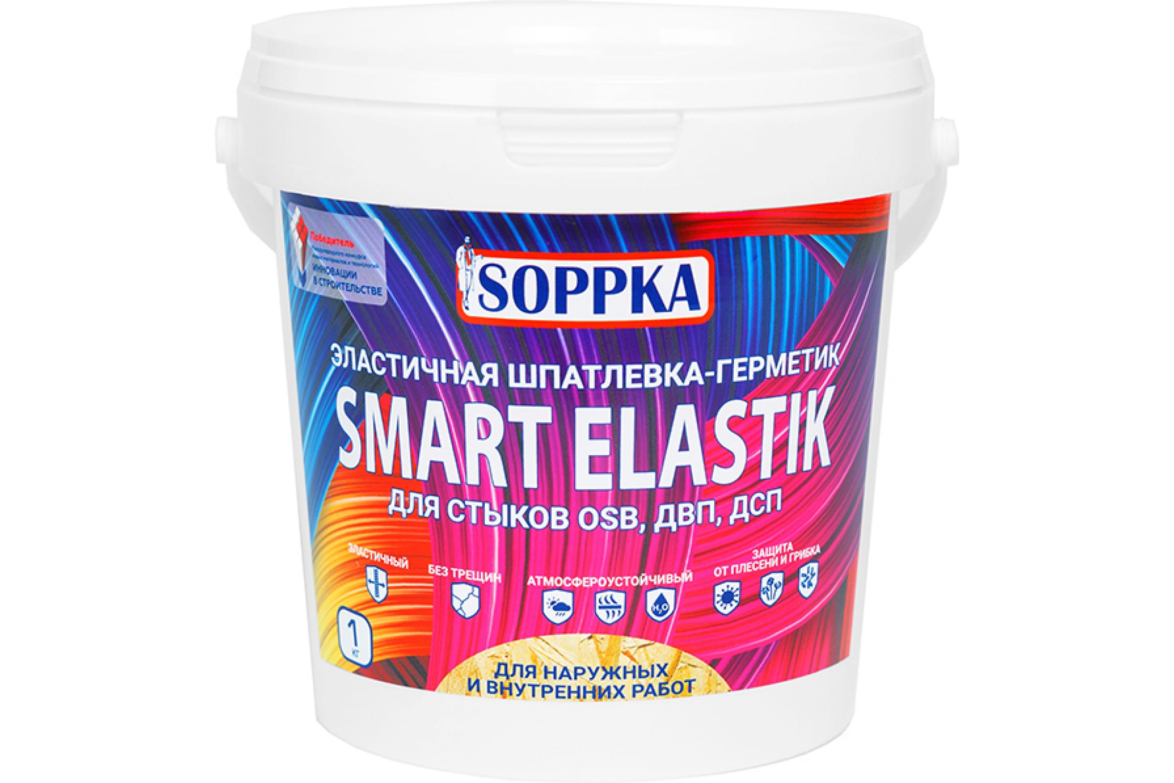 фото Soppka эластичная шпатлевка-герметик для osb smart elastik 1кг. соп-шов1