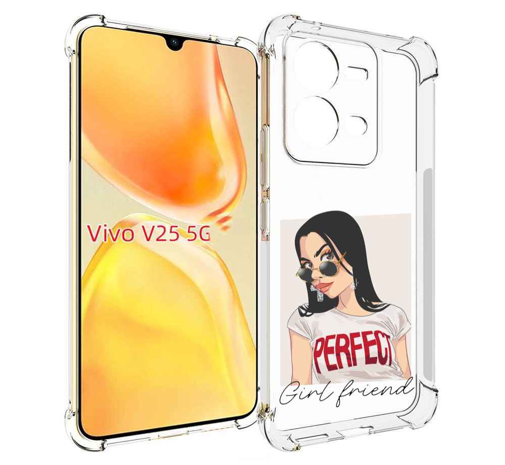 

Чехол MyPads Девушка-с-сережками женский для Vivo V25 5G / V25e, Прозрачный, Tocco