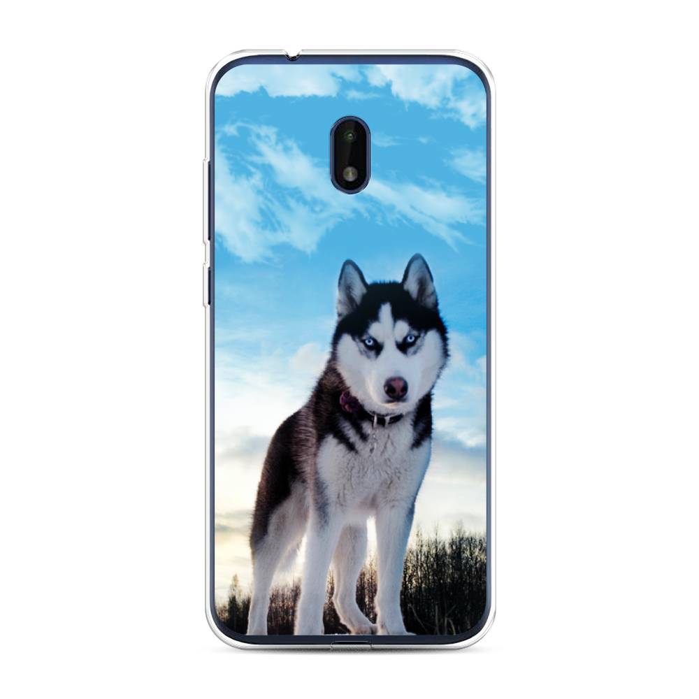 

Чехол Awog на Nokia C1 Plus / Нокиа C1 Plus "Хаски 3", Белый;черный;голубой, 124650-2