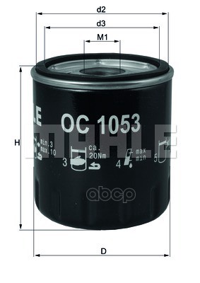 

Фильтр масляный Mahle/Knecht OC1053, OC1053