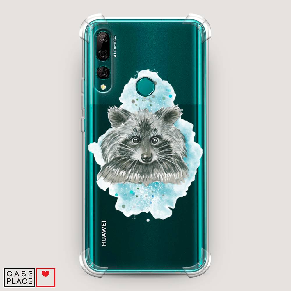 

Чехол Awog на Huawei Y9 Prime 2019 "Енот в голубом облаке", Голубой, 611951-1