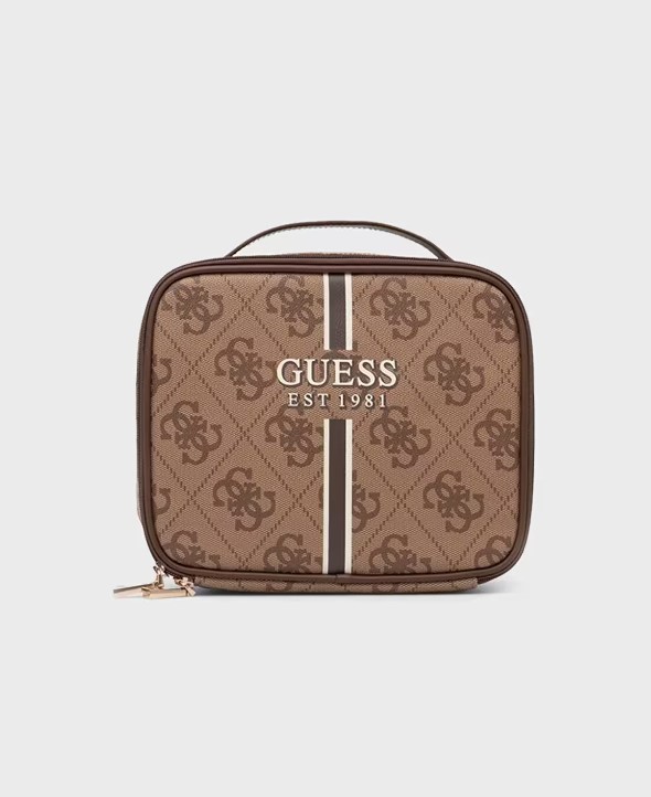 Сумка для косметики Guess для женщин, коричневый лого, TWB76040450