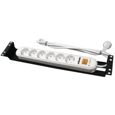 фото Conteg dp-rp-06-schusp - блок розеток горизонтальный 6х16а, 250v, schuko, с выключателем и nobrand