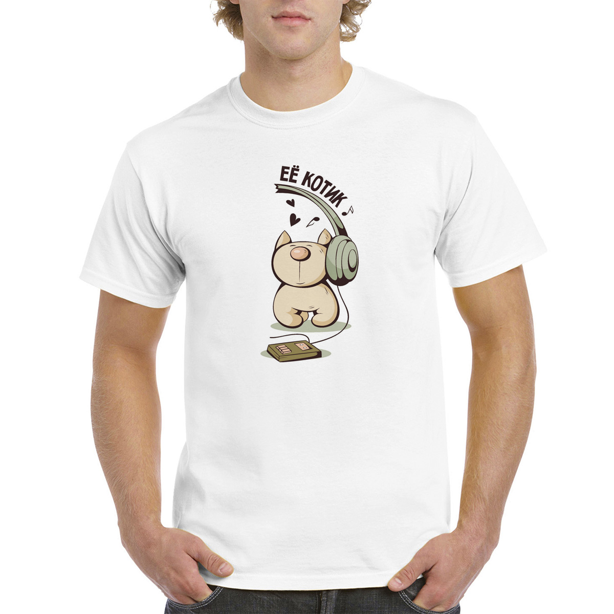 

Футболка CoolPodarok Её котик (есть пара), Белый, M0113972