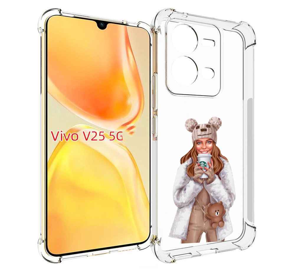 

Чехол MyPads Девушка-с-кофе-старбакс женский для Vivo V25 5G / V25e, Прозрачный, Tocco