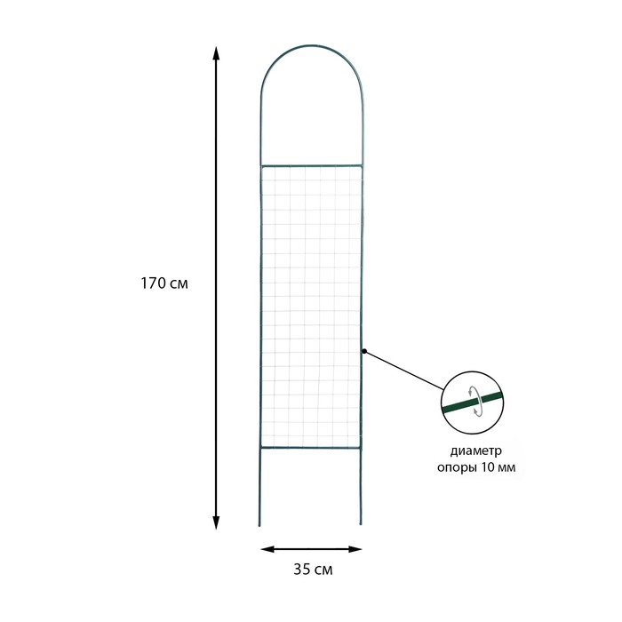 Шпалера для растений сетка металлическая зеленая мини 2083066 170 х 35 см 1 шт.