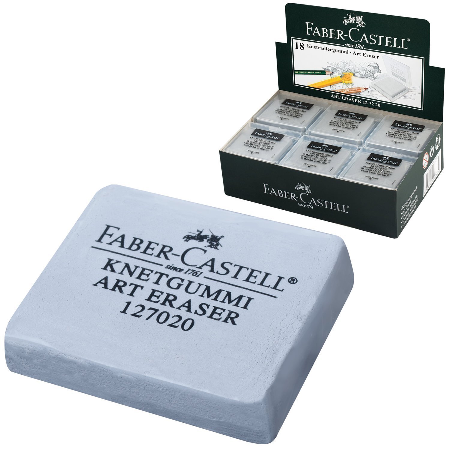 

Ластик-клячка FABER-CASTELL 40х35х10 мм натуральный каучук 127220, Серый