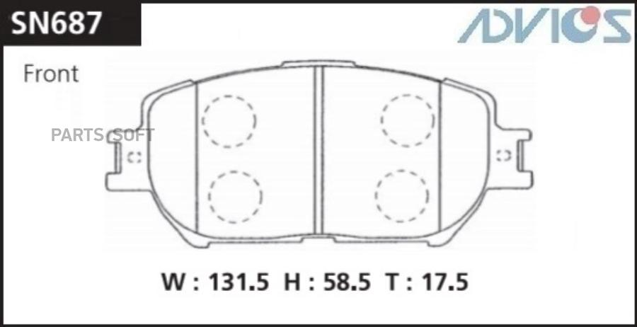 

Тормозные колодки ADVICS SN687