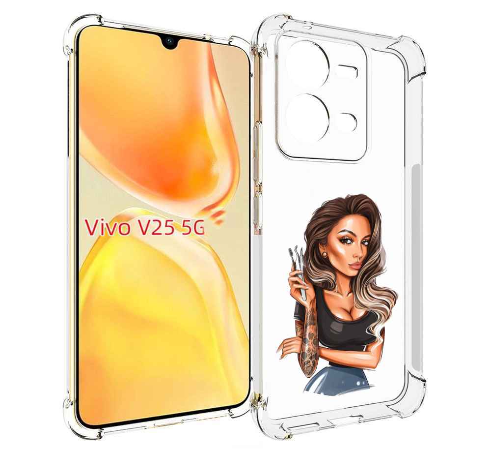 

Чехол MyPads Девушка-бровист для Vivo V25 5G / V25e, Прозрачный, Tocco
