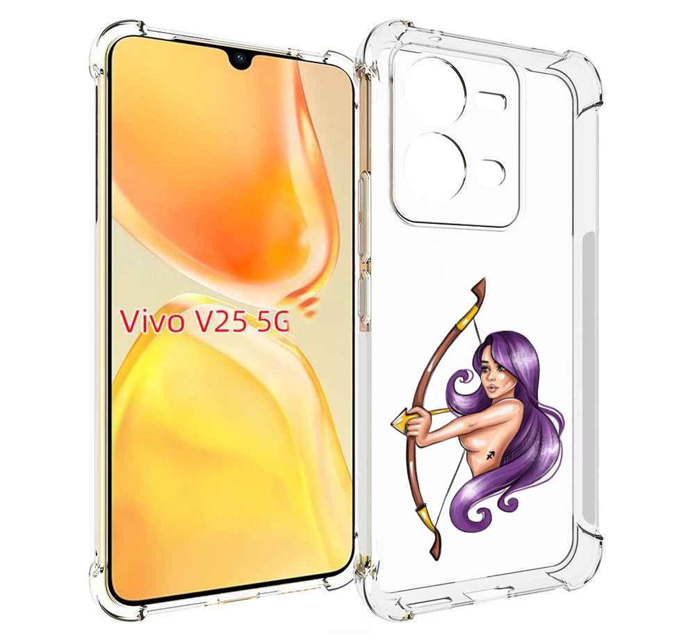 

Чехол MyPads Девушка-Стрелец женский для Vivo V25 5G / V25e, Прозрачный, Tocco