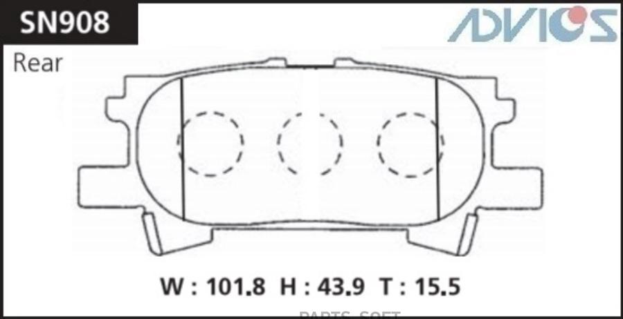 Тормозные колодки ADVICS SN908