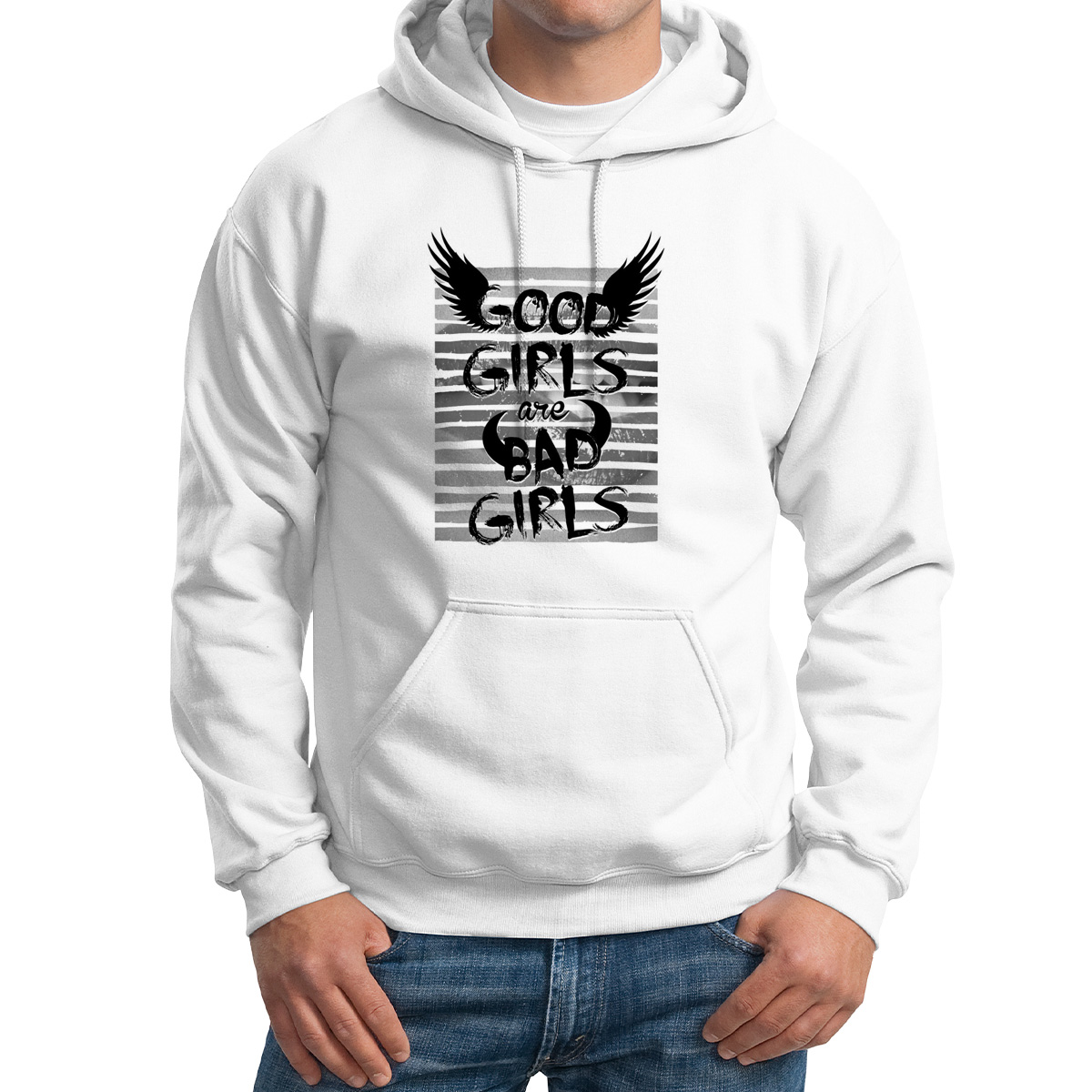 

Худи унисекс CoolPodarok Good girls are Bad girls белое 54 RU, Белый, 54M01568