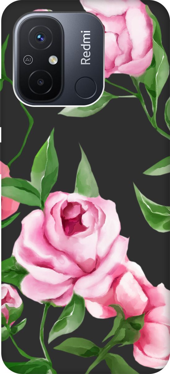 

Чехол на Xiaomi Redmi 12C с 3D принтом "Amazing Peonies" черный, Черный;зеленый, 158938