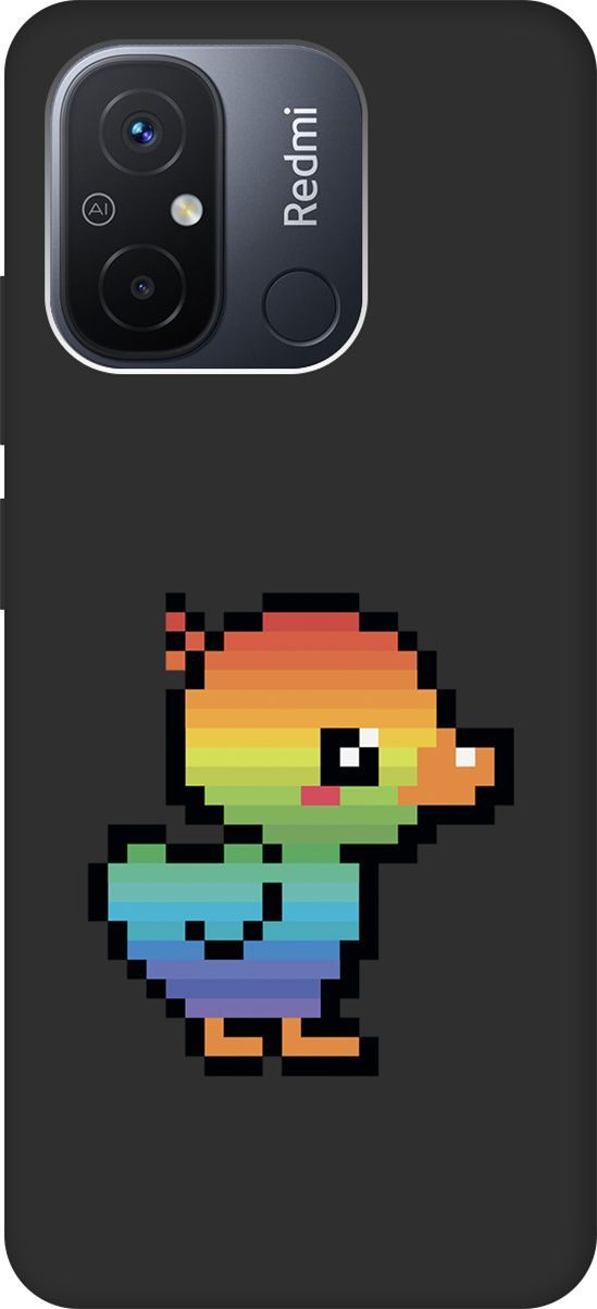 

Чехол на Xiaomi Redmi 12C с 3D принтом "Pixel Duck" черный, Черный;желтый, 158937